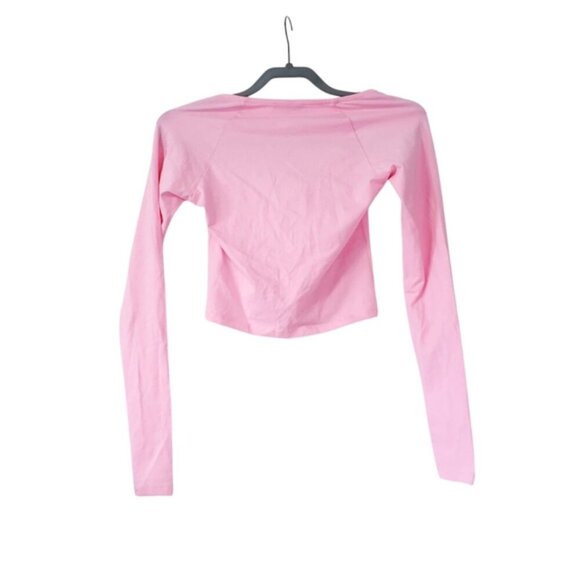 NWT Stradivarius Brat Girl Summer Y2K Barbiecore Long sleeve Crop Top S - Picture 3 of 9
